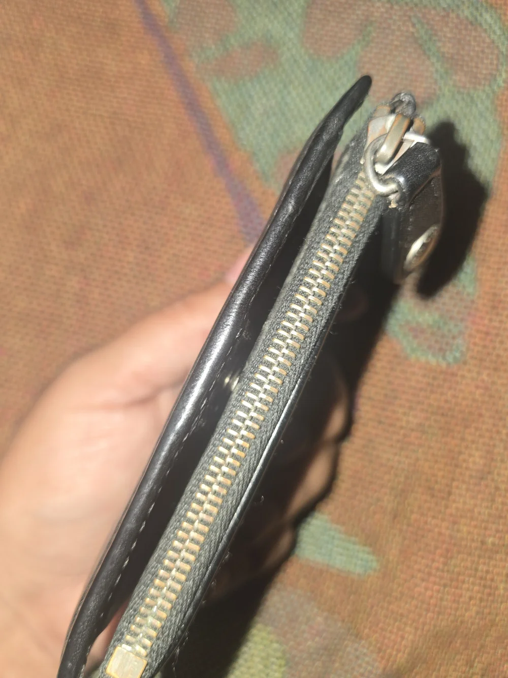 Vintage Coach Black Leather Bifold Zip Wallet